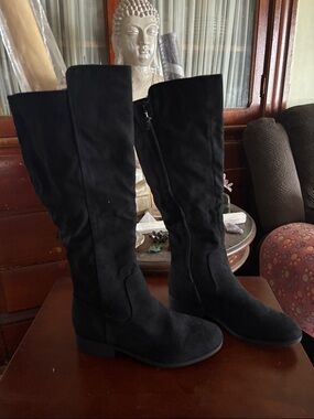 Style & Co. Black Over-The-Knee Zip Riding Boots